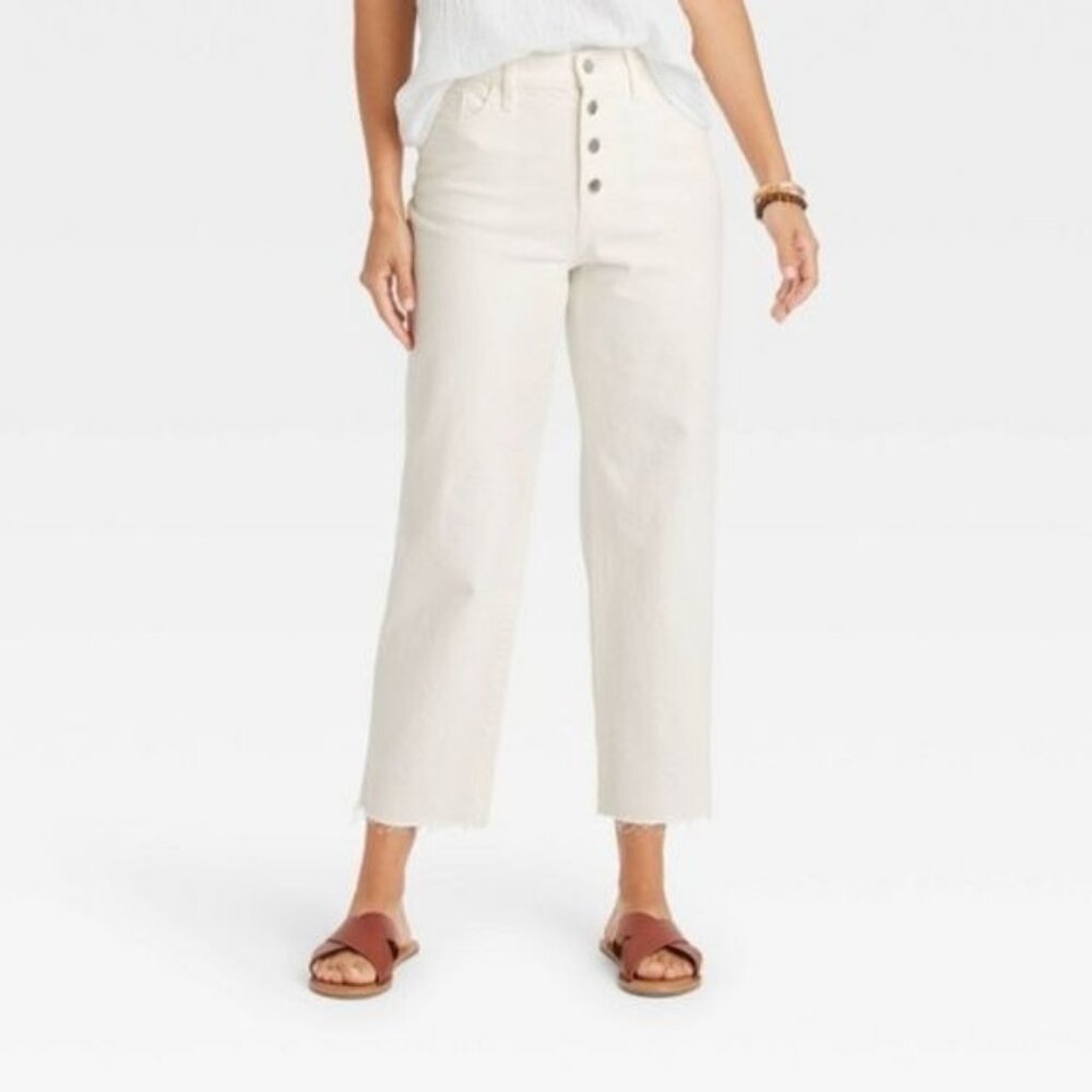 NEW Universal Thread High Rise Vintage Straight Exposed Button Fly Jeans